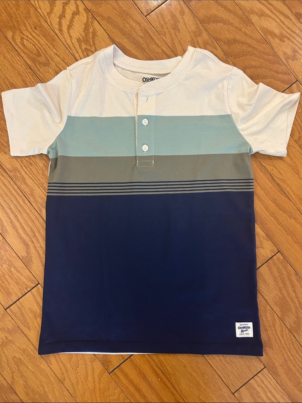 OshKosh B'gosh Colorblock Henley Tee - Navy/Mint/White